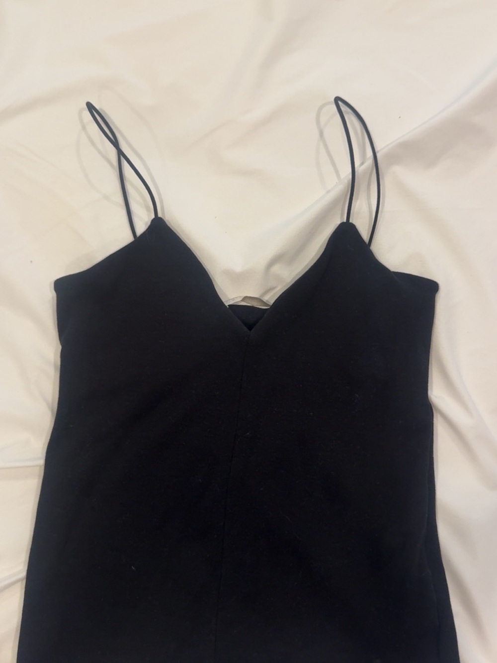 Zara Black Double-Spaghetti Strap V-Neck Tank - Picture 1 of 1